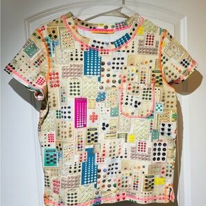 Vilagallo Colorful Button Print Tee